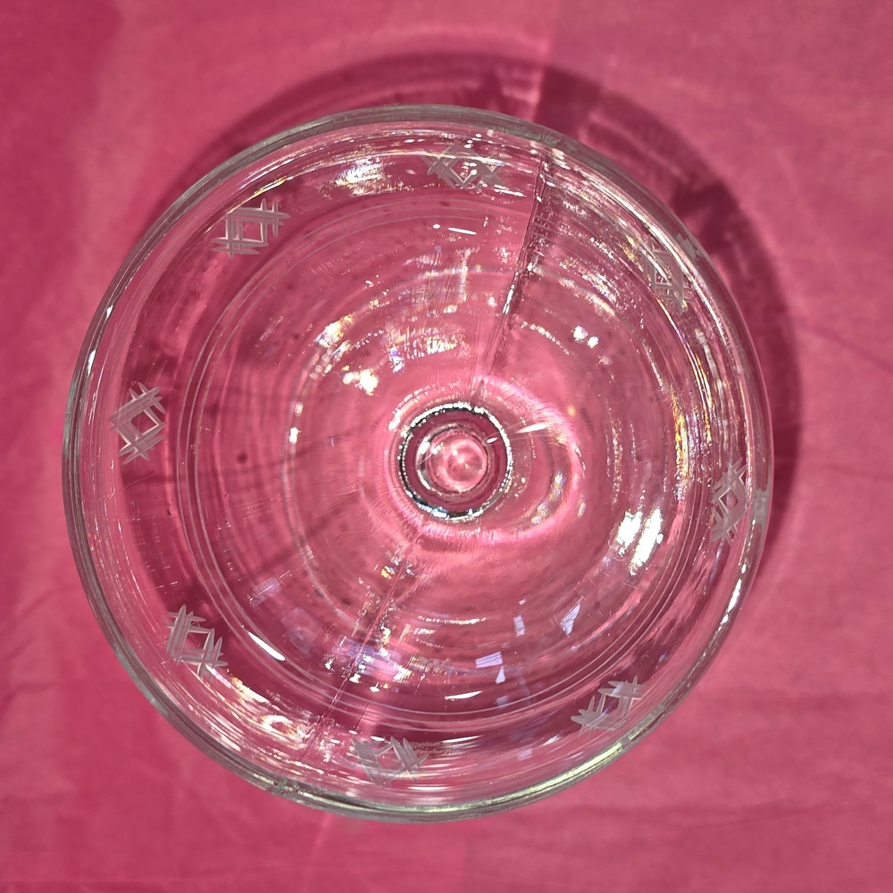 Set Of 2 MCM Champagne Glasses By Standard Glass Co. Etched Design - Picture 3 of 4